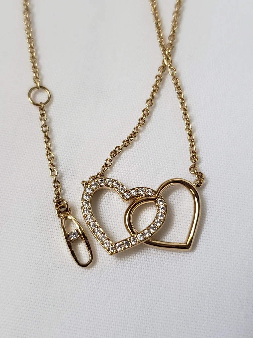 Gold Double Heart Pendant Necklace - Elegant Women’s Jewelry